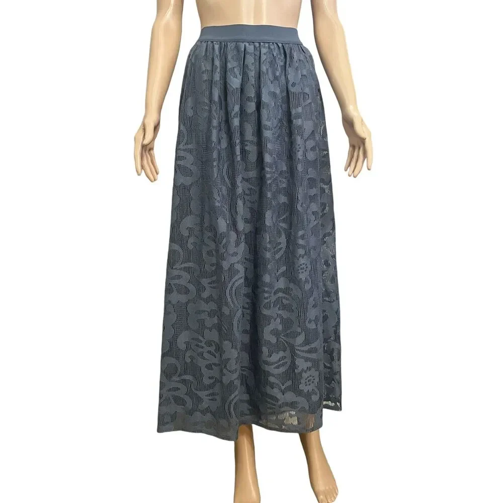 Lane Bryant Lace Maxi Skirt Pull On A Line Boho Romantic Cottagecore - Picture 1 of 8